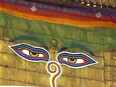 
Swayambhunath Monkey Temple Buddha eyes in Kathmandu - The Three Royal Cities Of Nepal DVD
